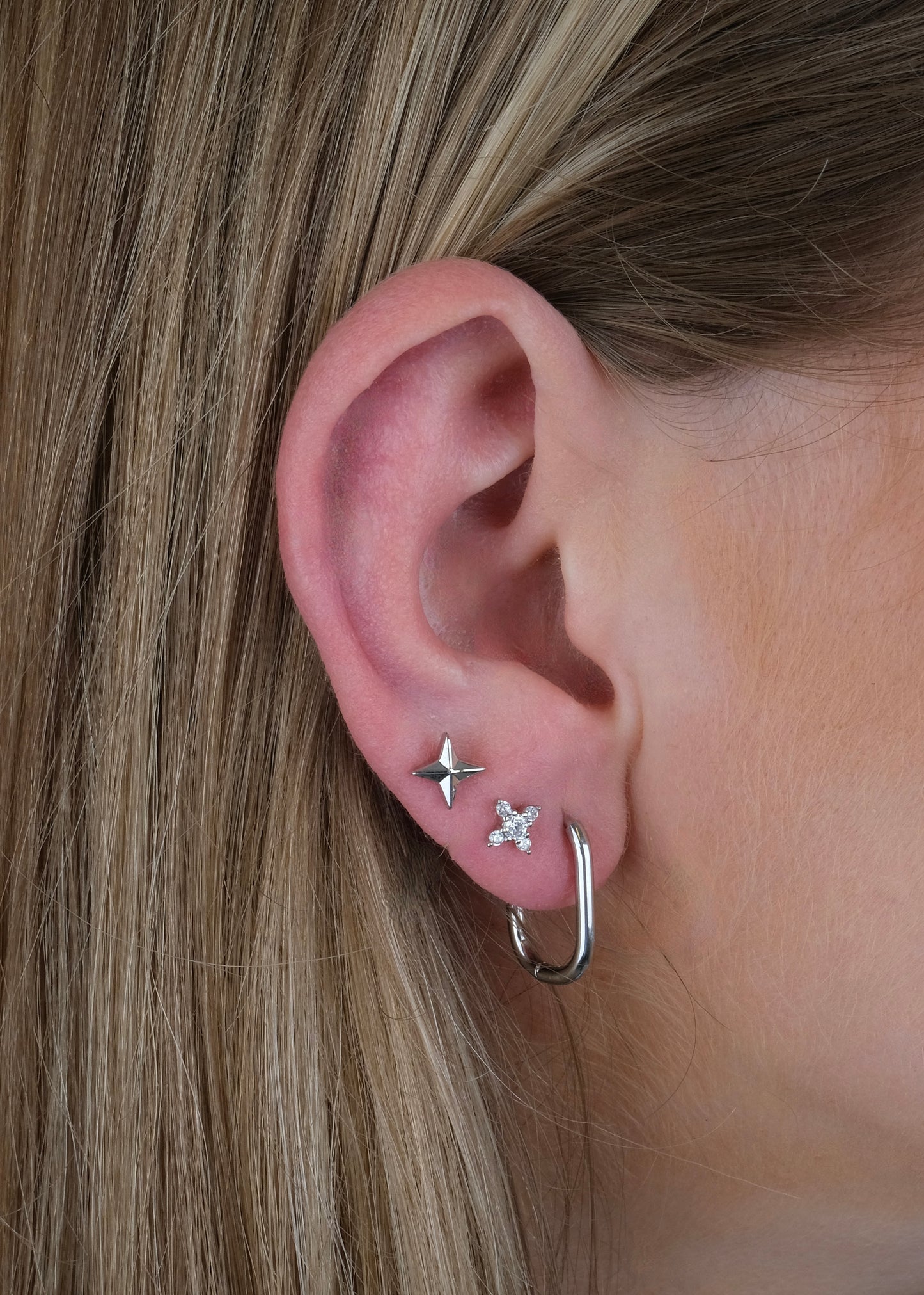 Boucles d'oreilles à clip trombone en acier petite taille