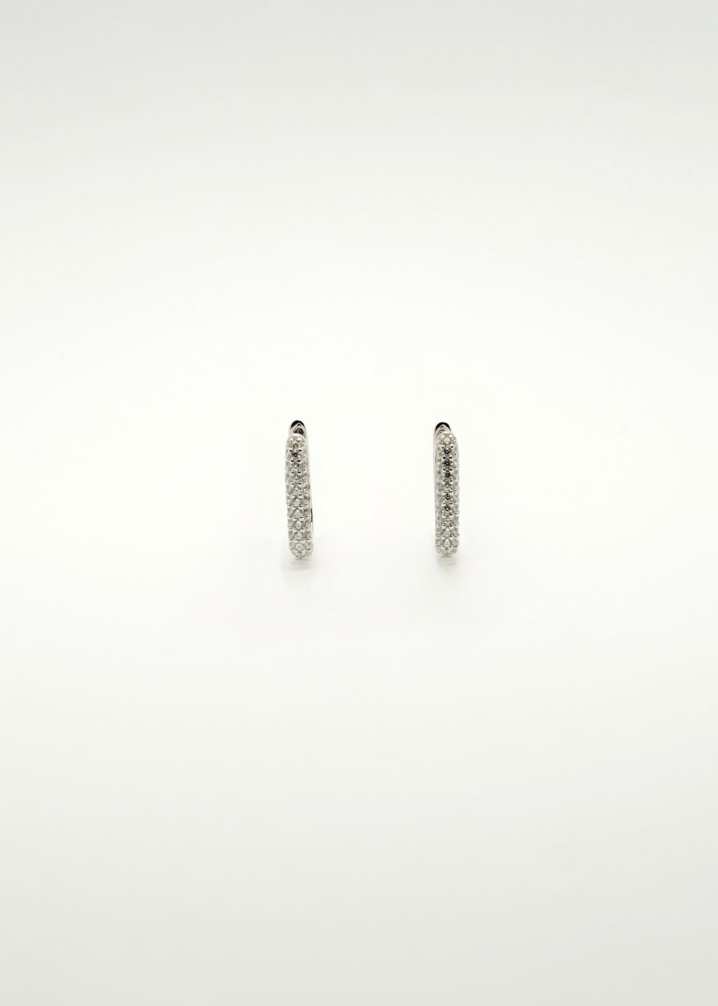 Boucles d'oreilles à clip ornées de zircons étincelants en argent 925 rhodié et argent plaqué or