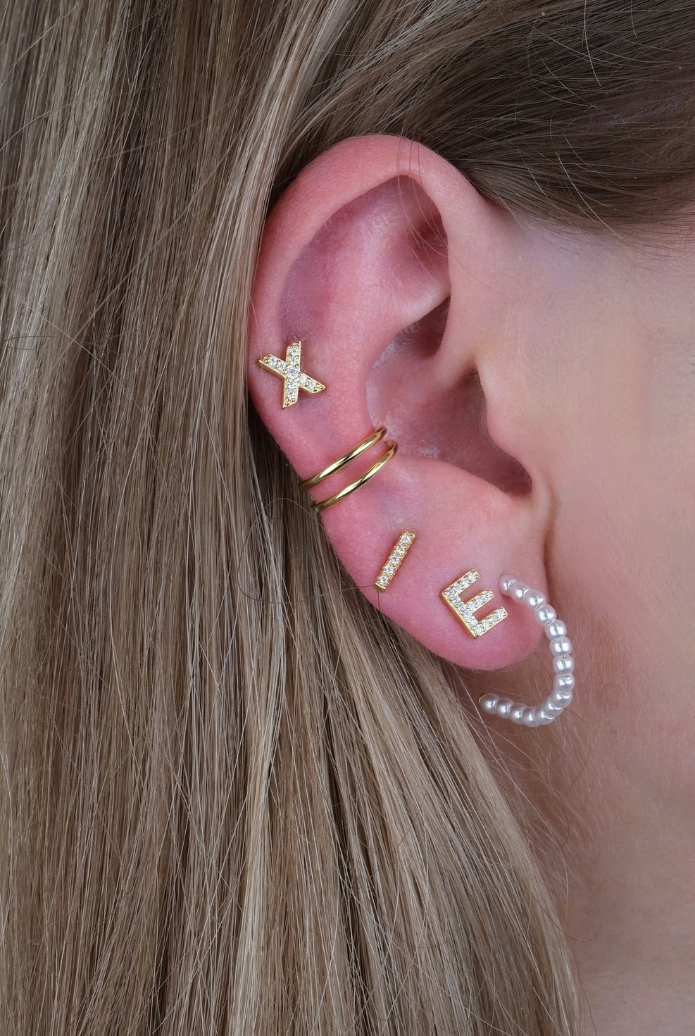 Manchette d'oreille classique en argent et plaqué or