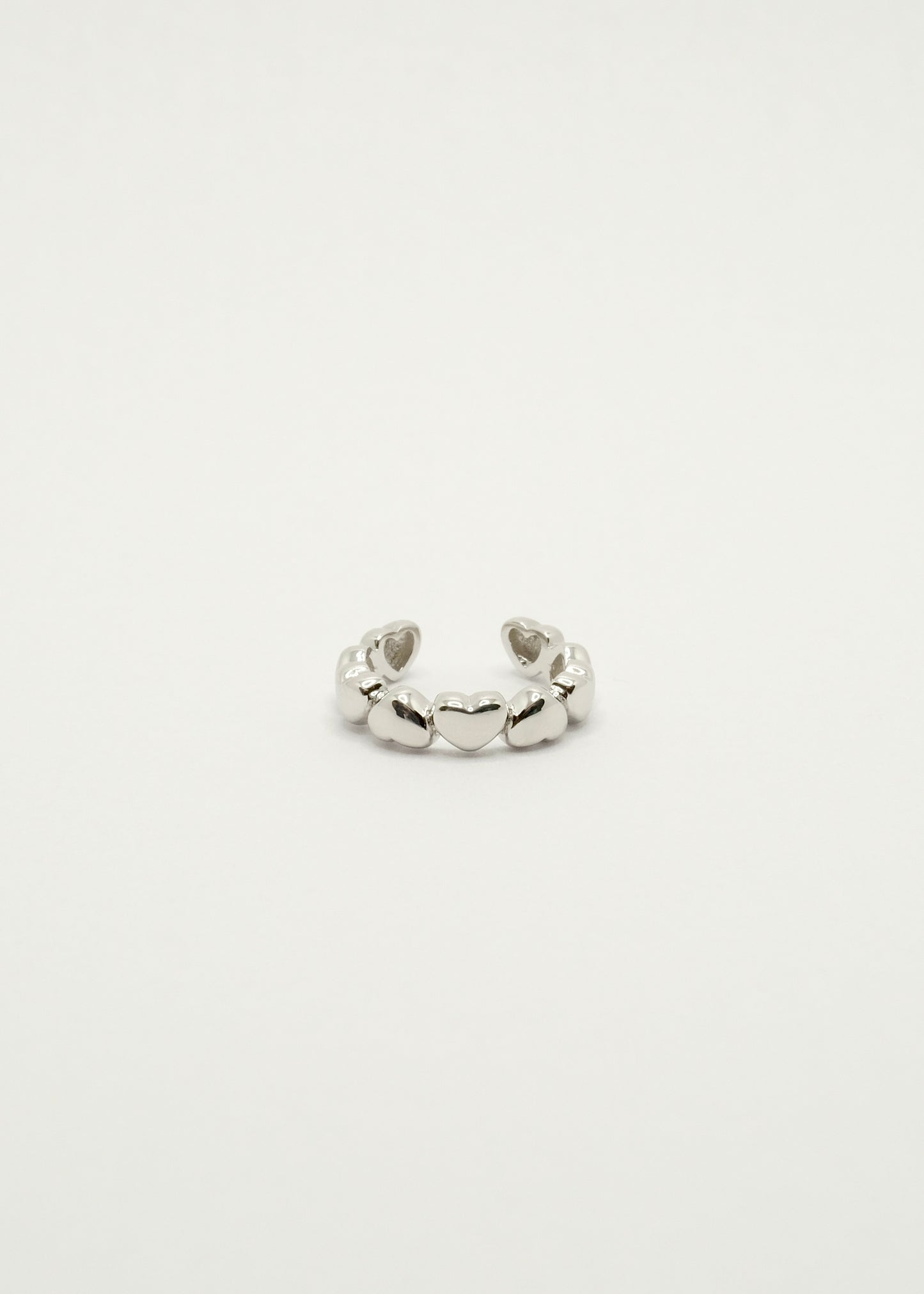 Manchette d'oreille coeurs en argent et plaqué or