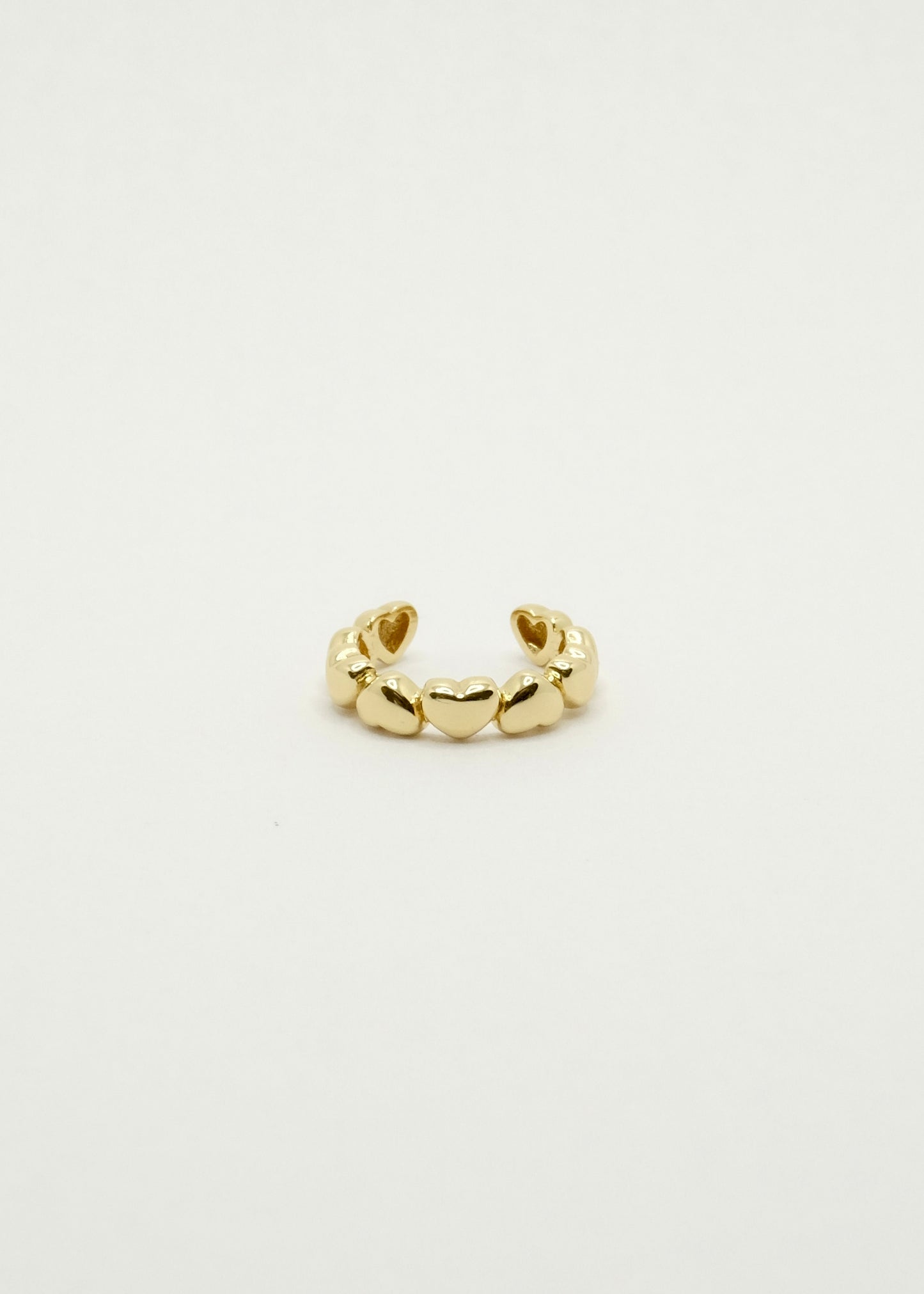 Manchette d'oreille coeurs en argent et plaqué or