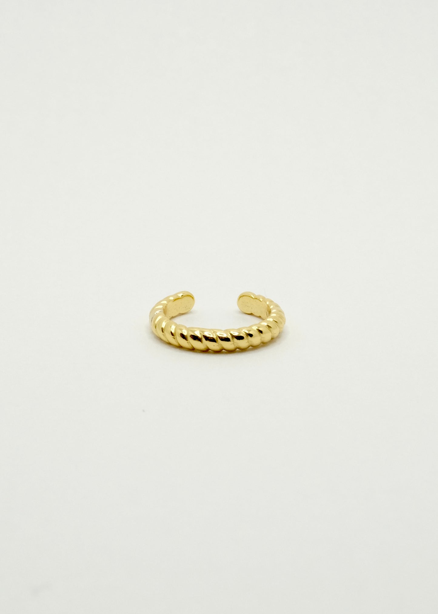 Manchette d'oreille torsadée en argent et plaqué or