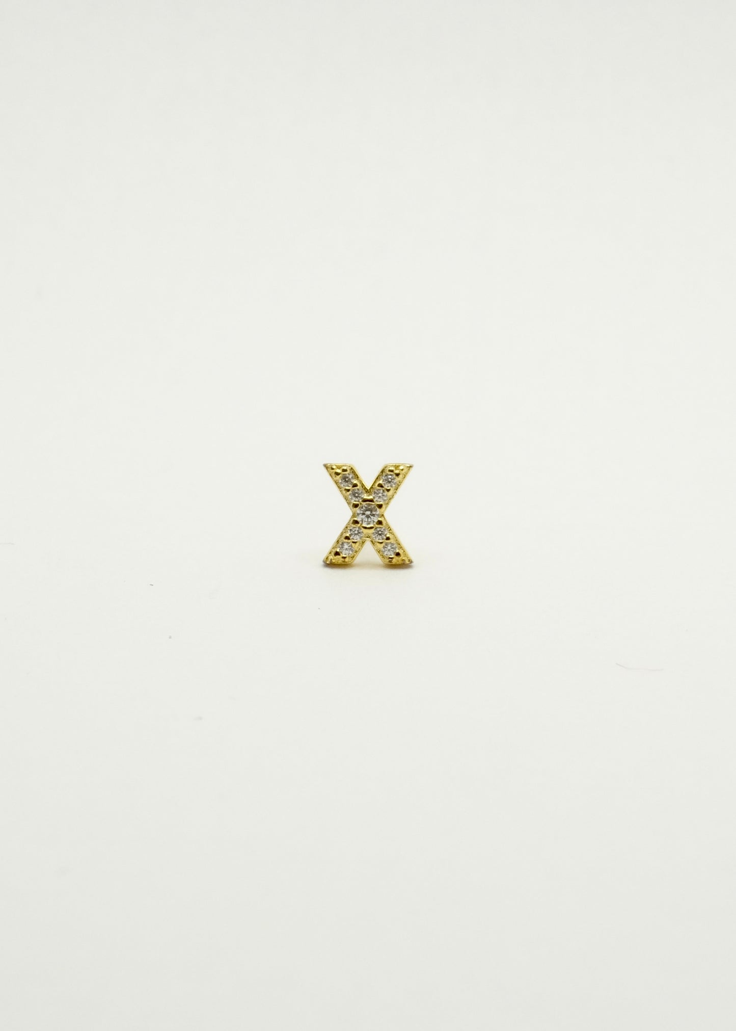 Clou d'oreille lettre alphabet en argent plaqué or