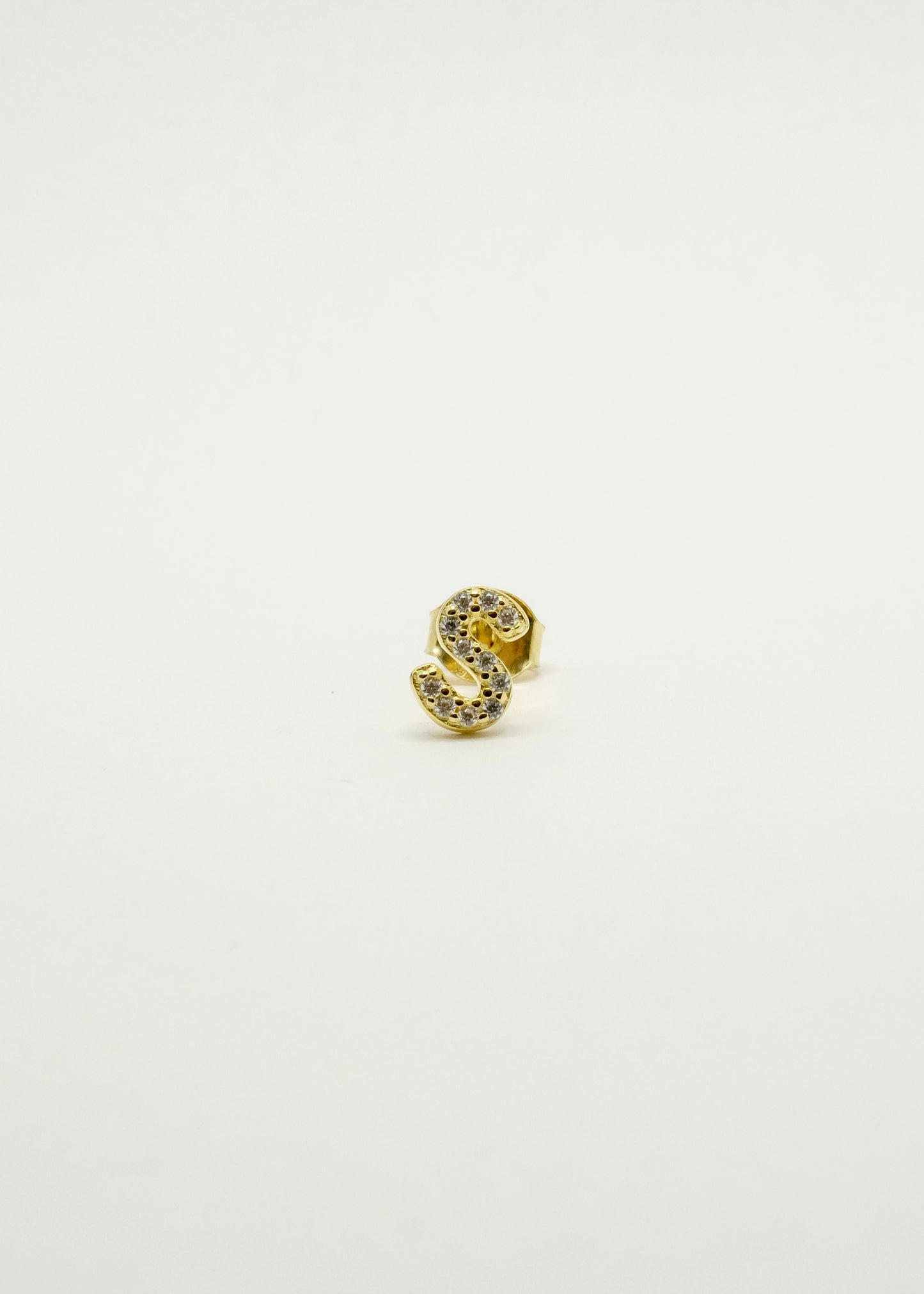 Clou d'oreille lettre alphabet en argent plaqué or