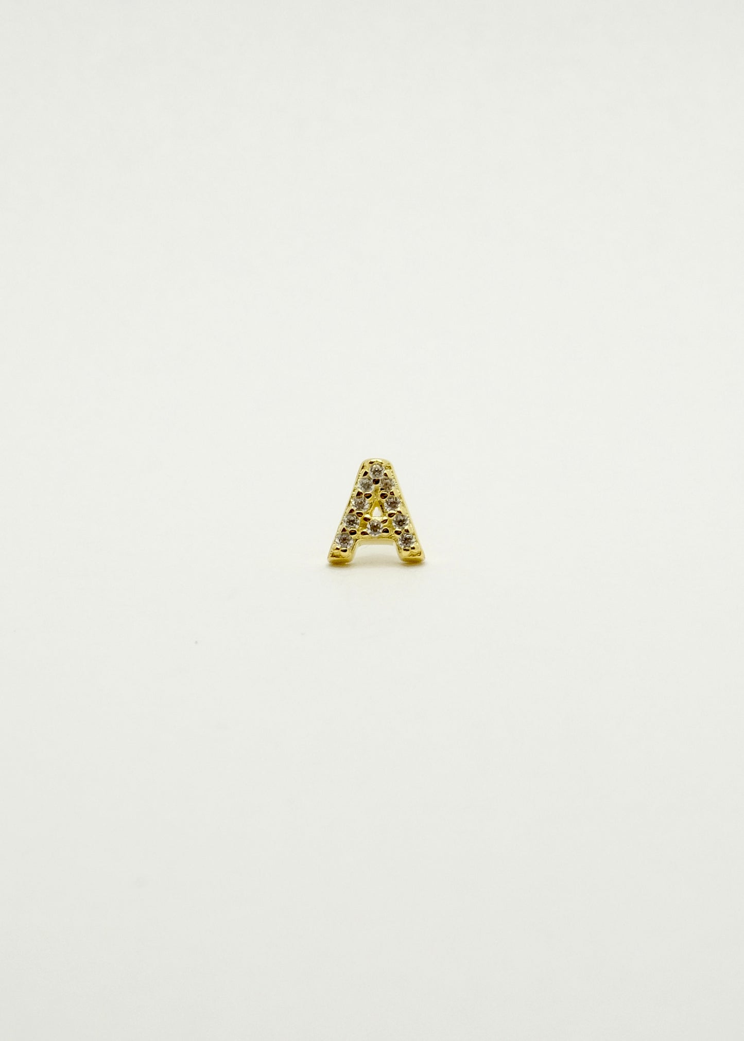 Clou d'oreille lettre alphabet en argent plaqué or