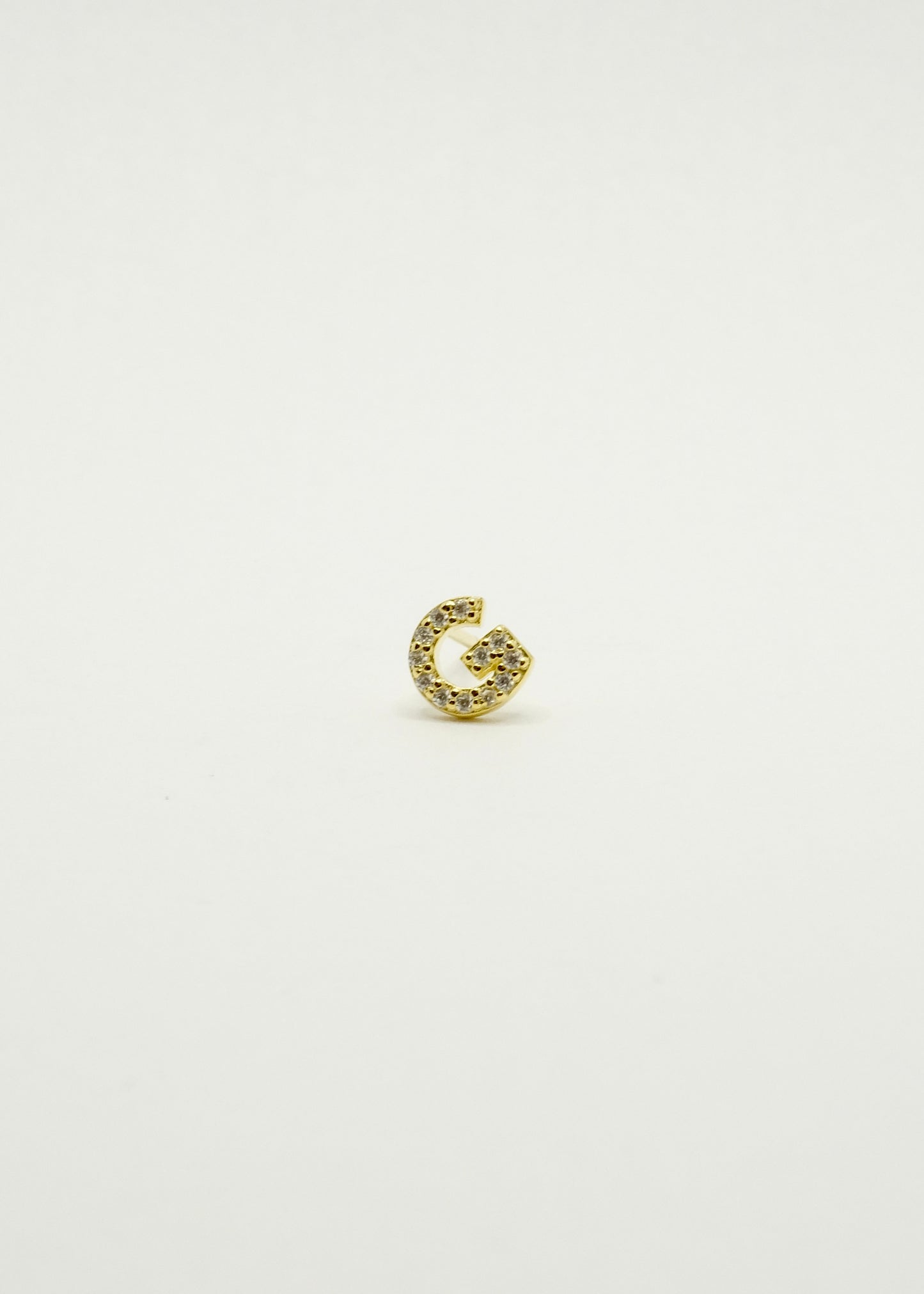 Clou d'oreille lettre alphabet en argent plaqué or