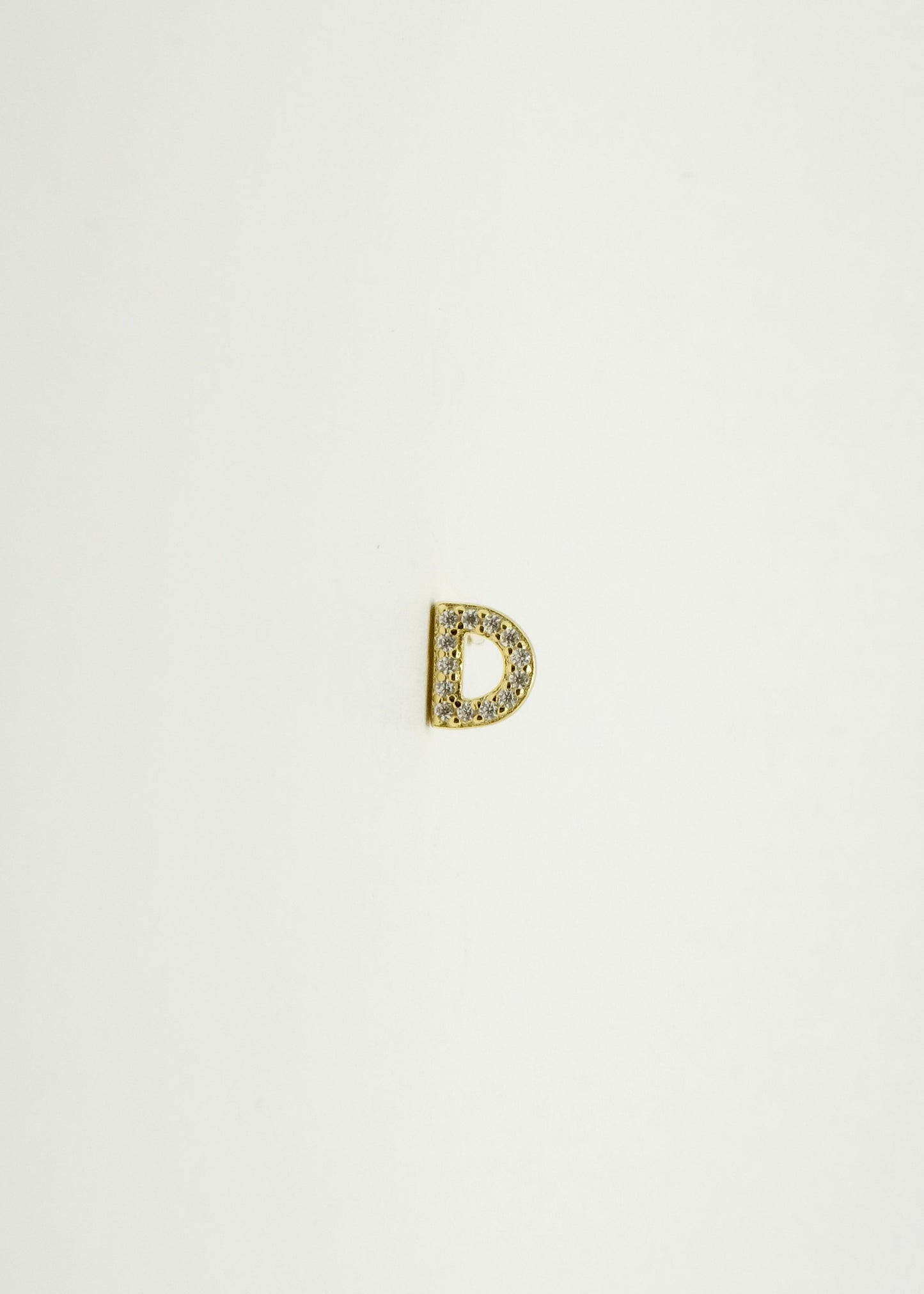 Clou d'oreille lettre alphabet en argent plaqué or