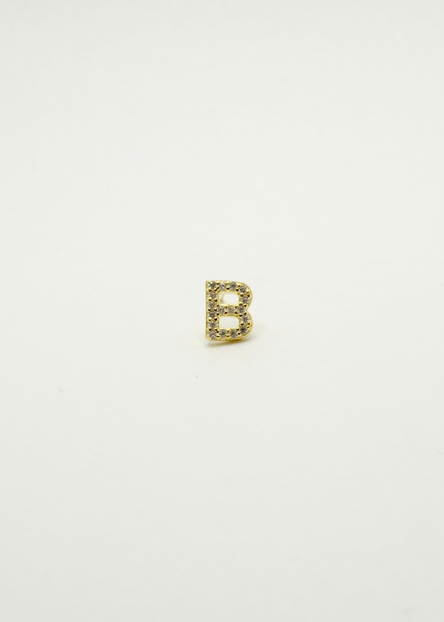 Clou d'oreille lettre alphabet en argent plaqué or