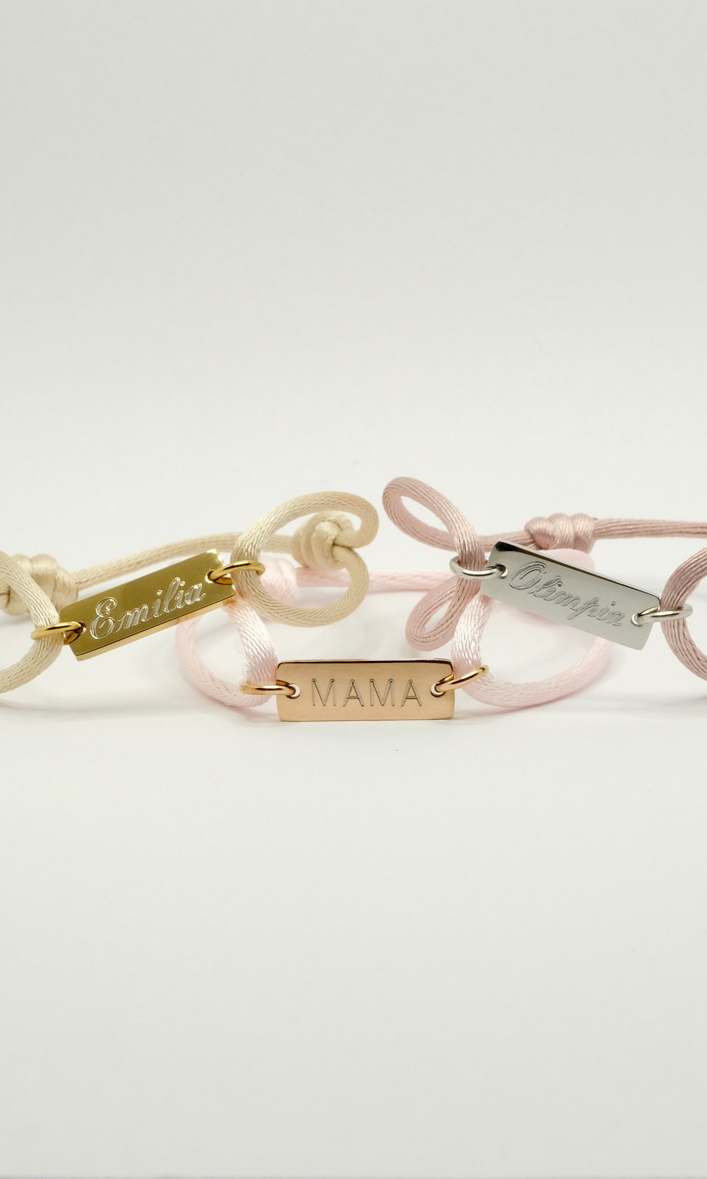 Bracelet cordon avec barre à graver en acier inoxydable