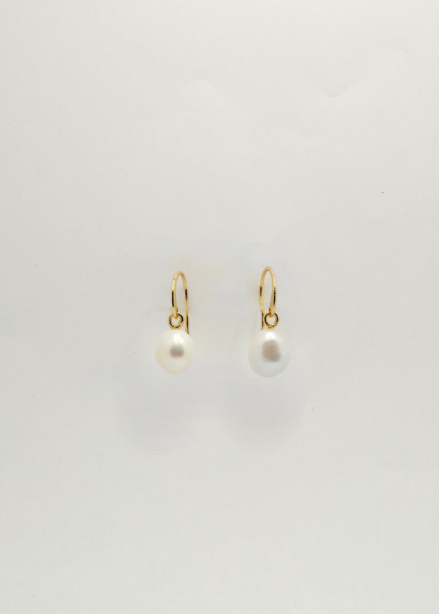 Pendants d'oreilles Perle en argent plaqué or