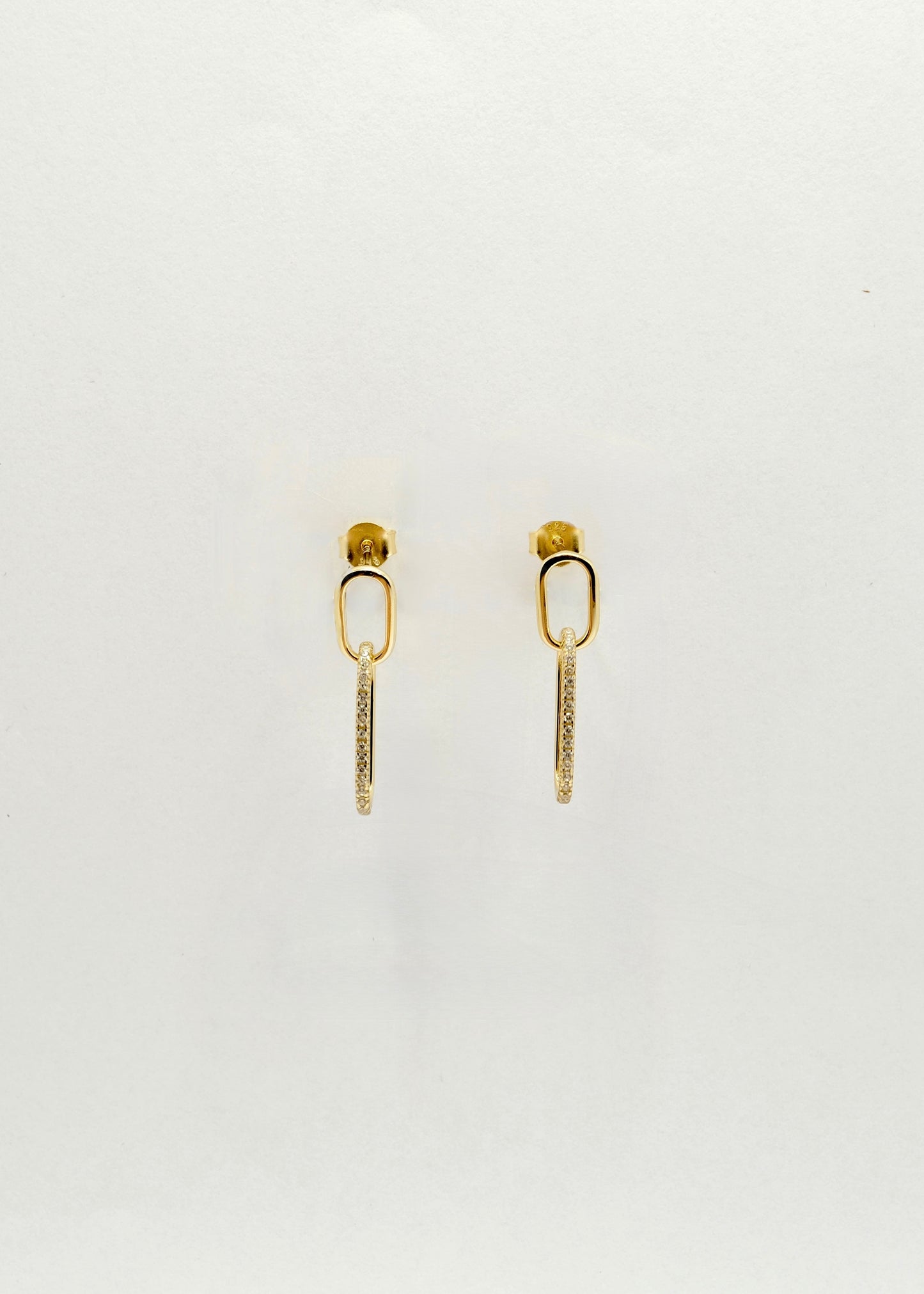 Boucles d'oreilles pendantes en argent rhodié, ornées de zircons