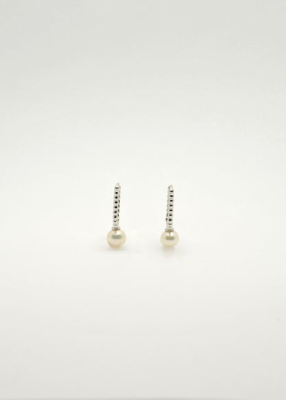 Boucles d'oreilles à clip avec perle synthétique en argent et argent plaqué or