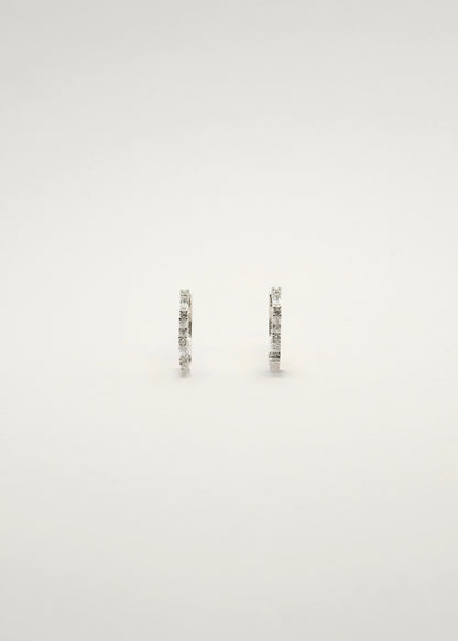 Créoles à charnière avec pierre en zirconium en argent et plaqué or