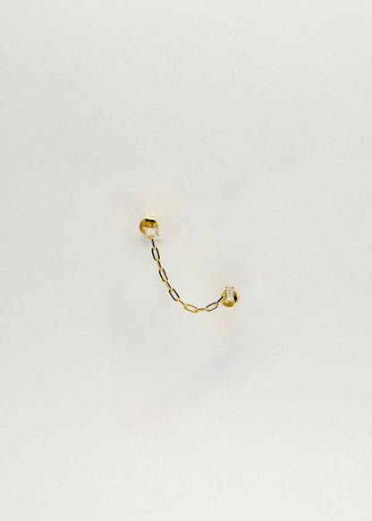 Clou d'oreille trous multiples la pièce en argent et argent plaqué or