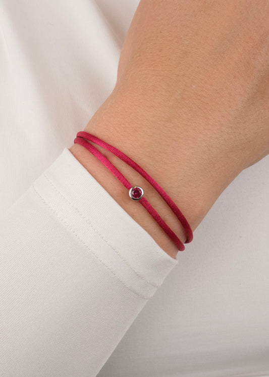 Bracelet sur cordon - IT'S A GIRL en argent sterling rhodié