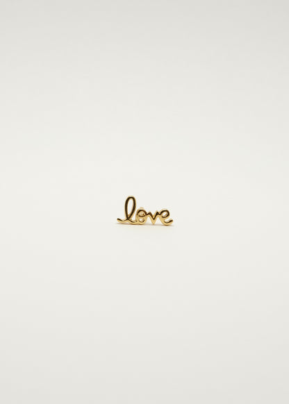 Clou d'oreille LOVE en argent et argent plaqué or