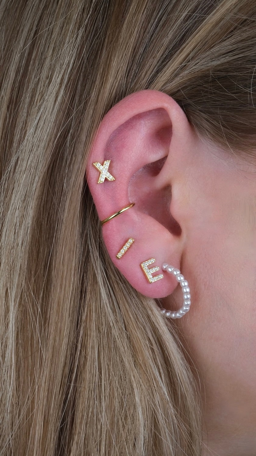 Manchette d'oreille classique en argent et plaqué or