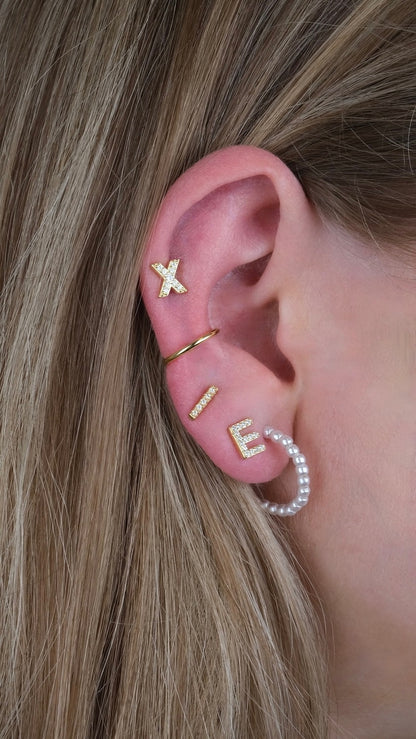 Manchette d'oreille classique en argent et plaqué or