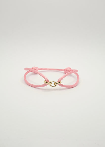 Bracelet sur cordon Maillons ovales en or