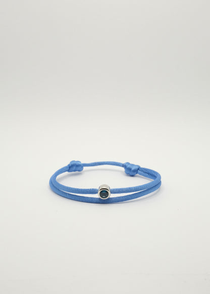 Kordelarmband - IT'S A BOY aus rhodiniertem Sterlingsilber
