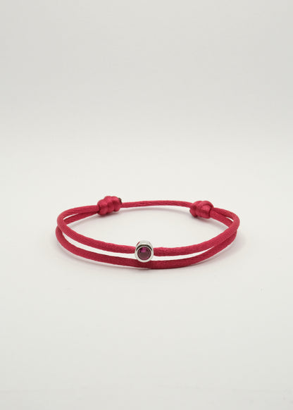 Kordelarmband - IT'S A GIRL aus rhodiniertem Sterlingsilber