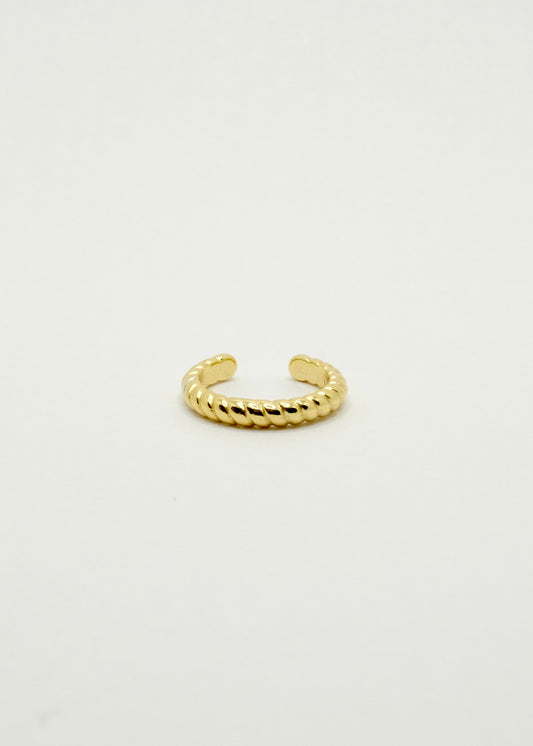 Manchette d'oreille torsadée en argent et plaqué or