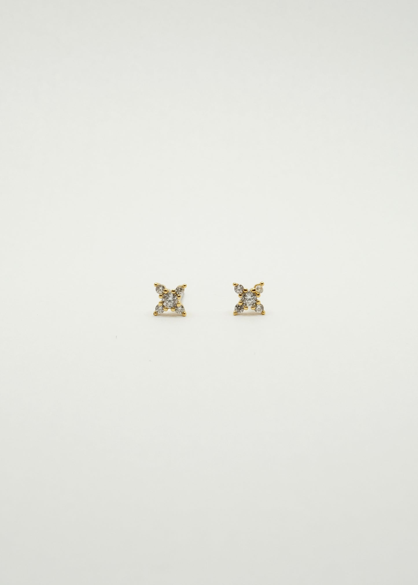 Clous d'oreilles étoiles brillantes en cuivre et or plaqué