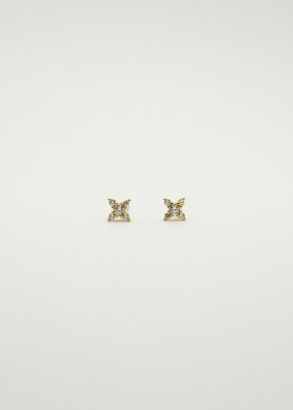 Clous d'oreilles étoiles brillantes en cuivre et or plaqué