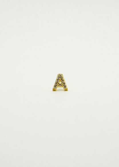 Clou d'oreille lettre alphabet en argent plaqué or