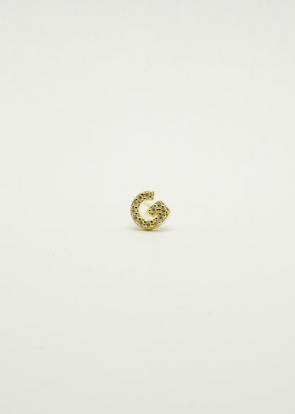 Clou d'oreille lettre alphabet en argent plaqué or