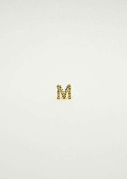 Clou d'oreille lettre alphabet en argent plaqué or