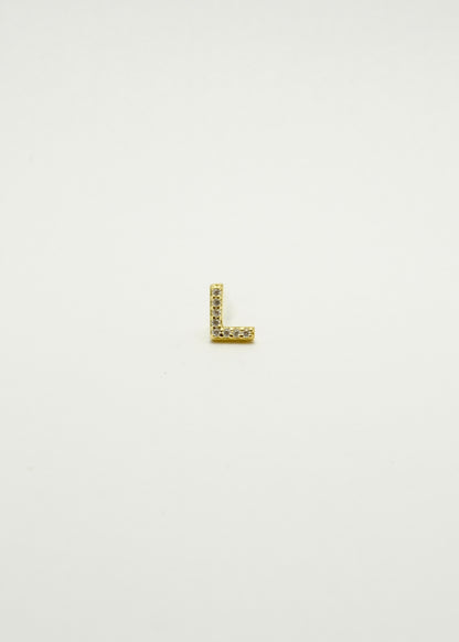 Clou d'oreille lettre alphabet en argent plaqué or