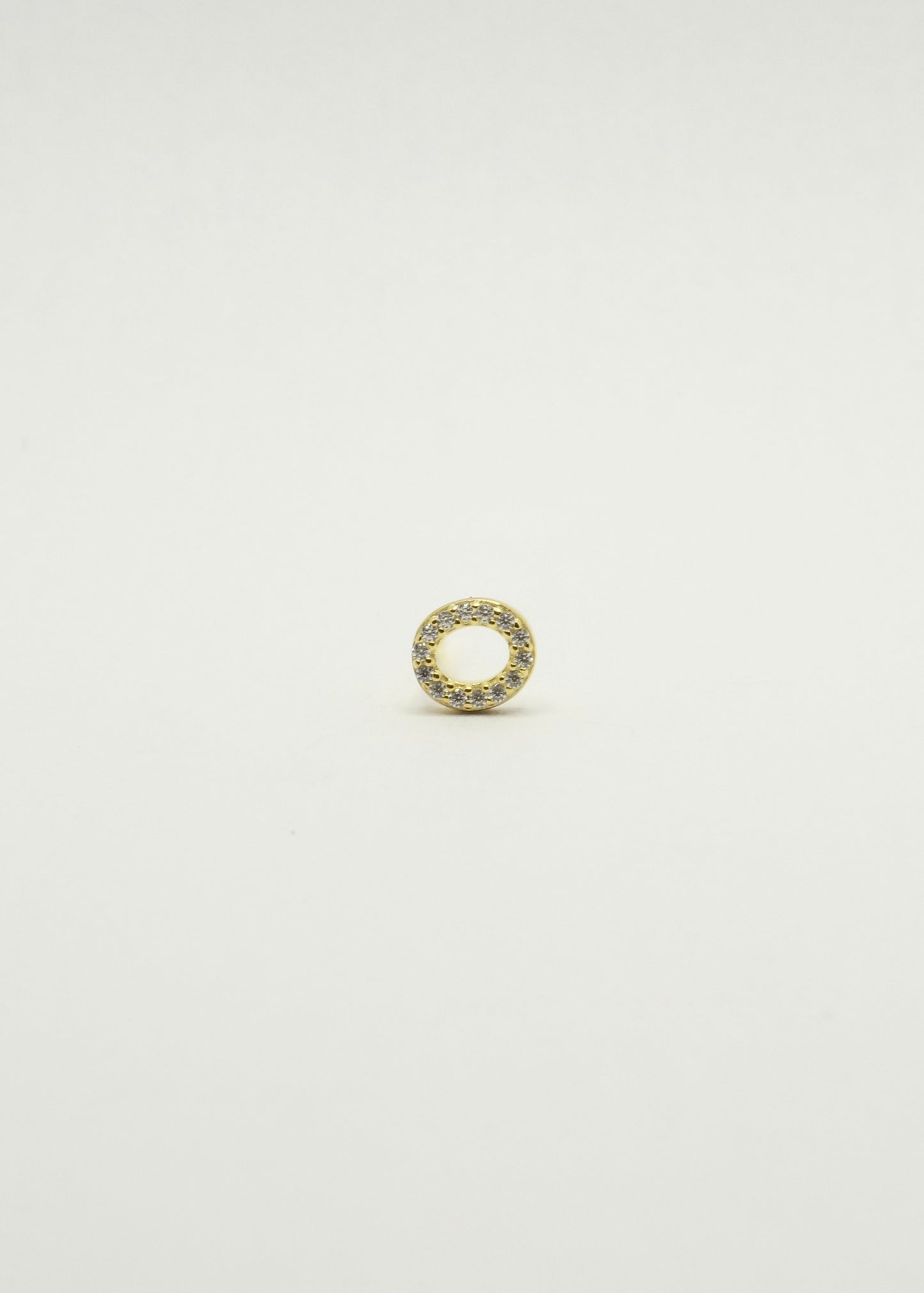 Clou d'oreille lettre alphabet en argent plaqué or