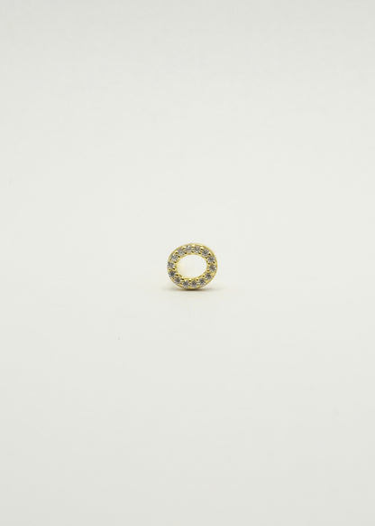 Clou d'oreille lettre alphabet en argent plaqué or