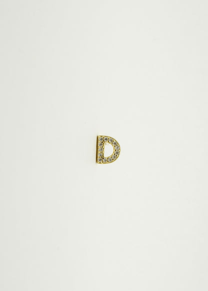 Clou d'oreille lettre alphabet en argent plaqué or