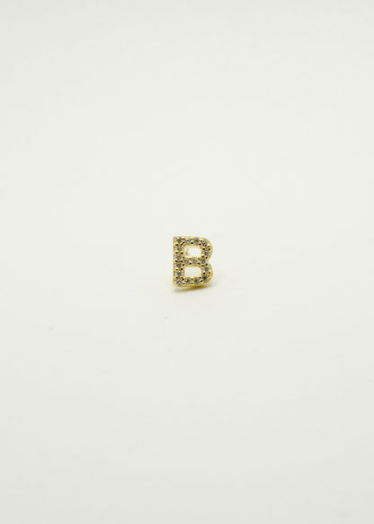 Clou d'oreille lettre alphabet en argent plaqué or