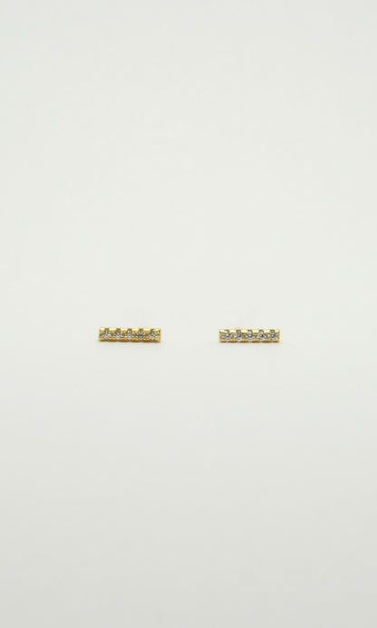 Clous d'oreilles en forme de rayon en argent et plaqué or