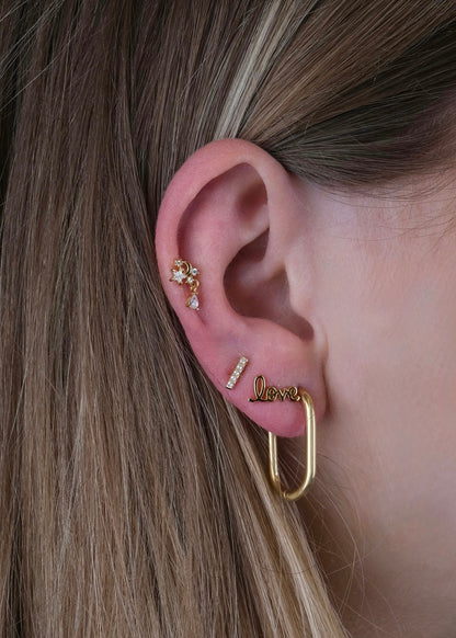Boucles d'oreilles à clip trombone en acier