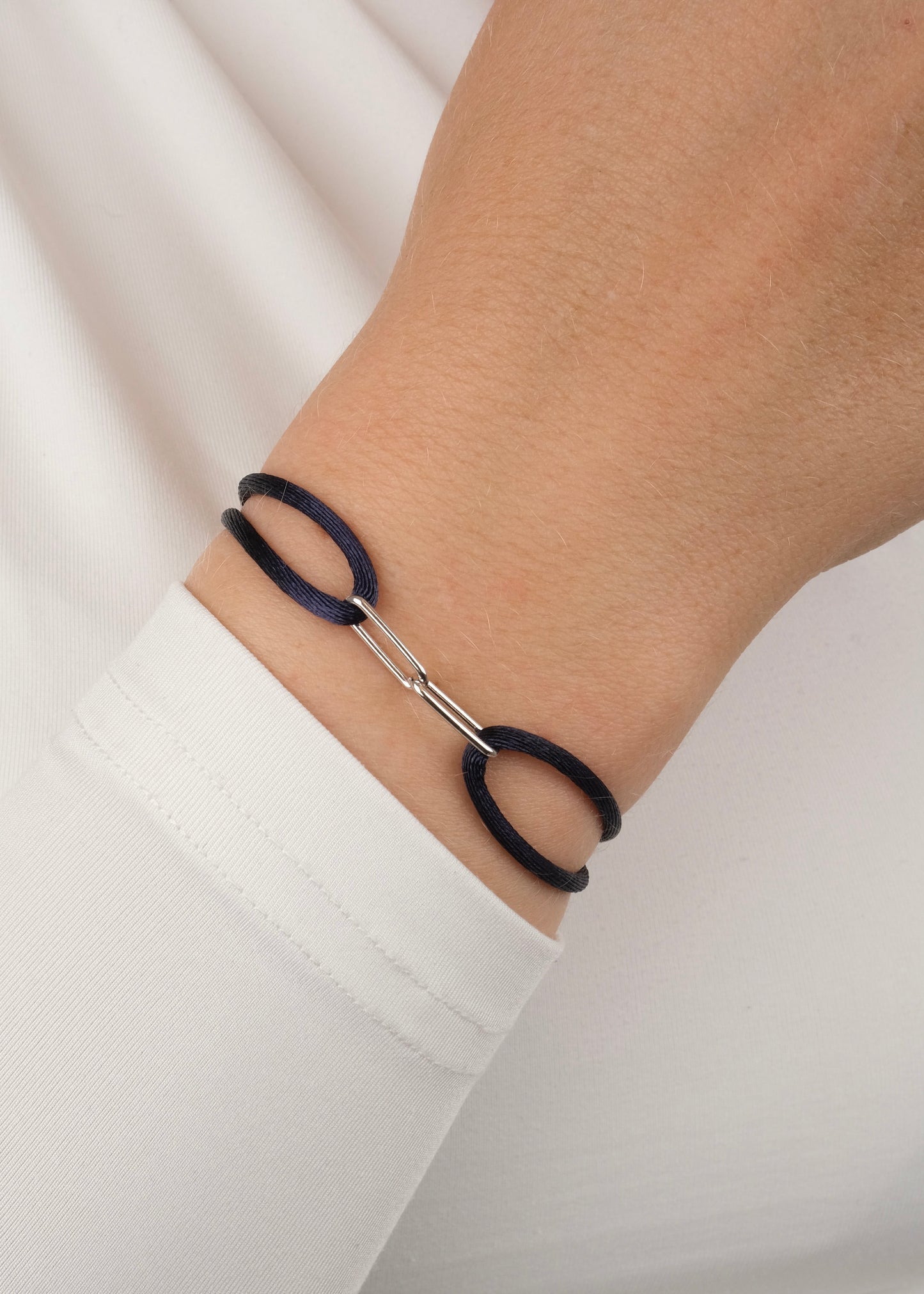 Bracelet sur cordon "Close Forever" en argent rhodié et plaqué or
